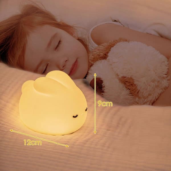 Rabbit Silicone Night Light, LED Night Light USB Charging Timer Automatic Shut-off, Bedside Lamp Decoration, Suitable for Children's Room Decoration