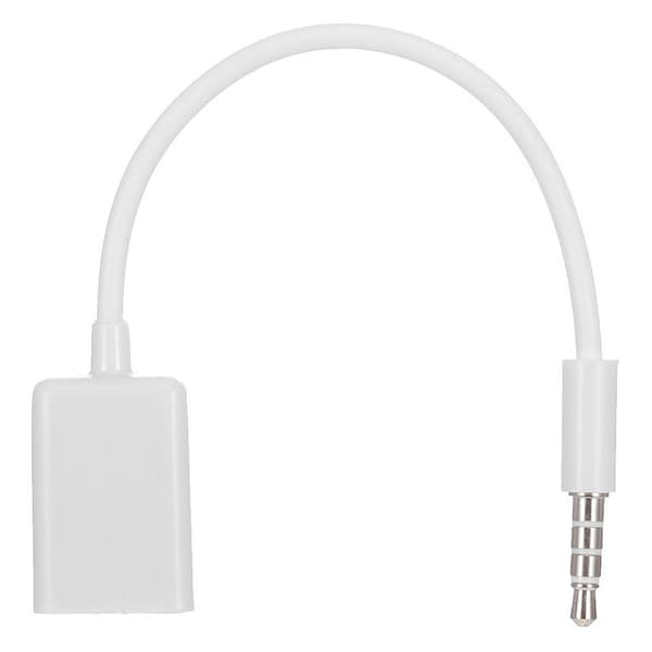 Svart USB Aux-lydkabeladapter 3,5 mm hann til 2,0 hunn