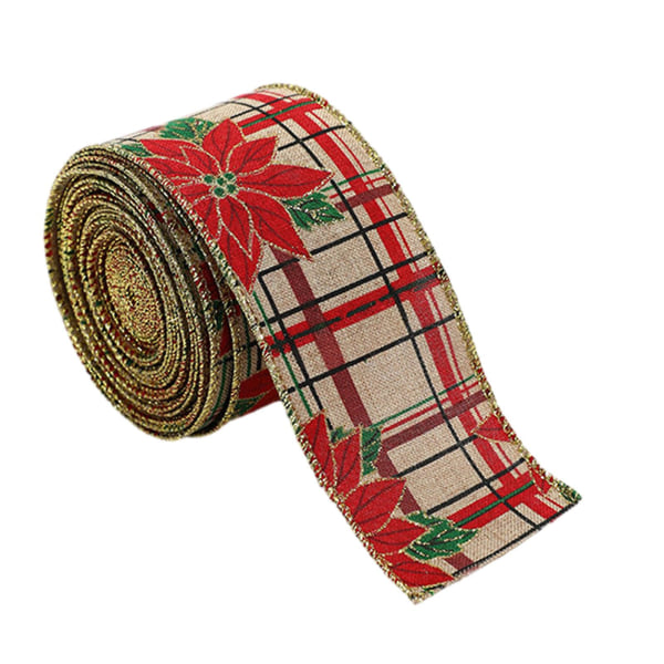 Christmas Decor Present Ribbon Rolls Christmas Wired Ribbons Christmas Ribbon Gift Wrapping Ribbon Christmas Crafts Wrapping Decoration Gift RibbonsD