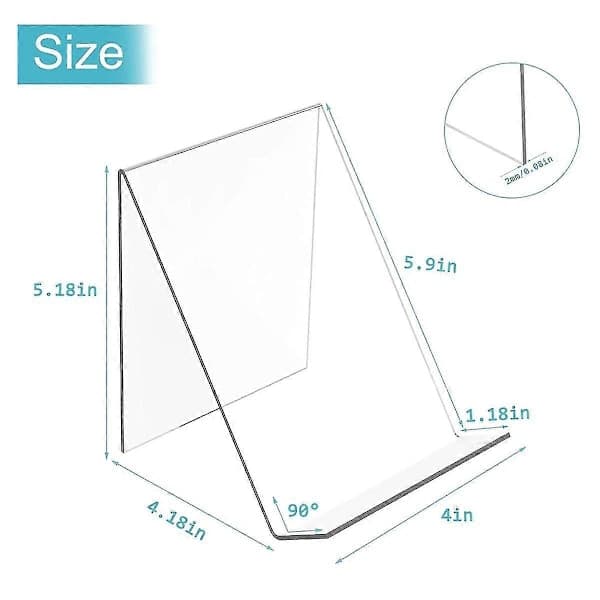 6-pack Acrylic Bookends, Transparent Book Display Stand, Acrylic Bookend Holder for Displaying Comics, Albums
