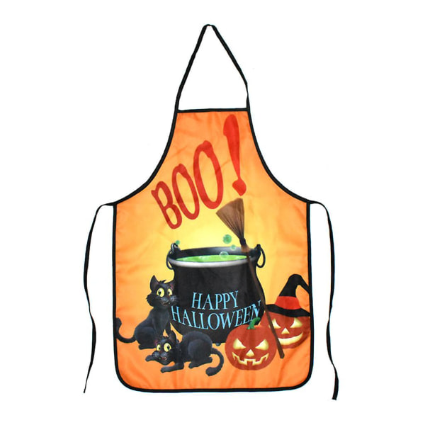 Halloween Decoration Sleeveless Apron Female Apron Home Cooking Baking ApronBlack cat