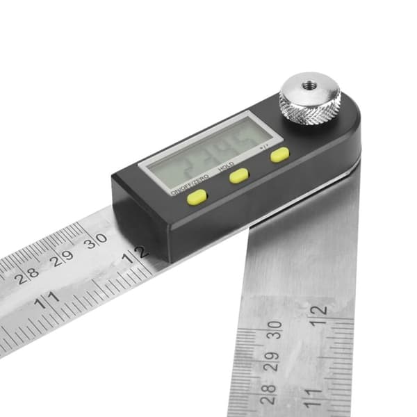 Electronic Stainless Steel Angle Gauge 0-300mm, Digital Goniometer, Angle Detector, Miter Ruler