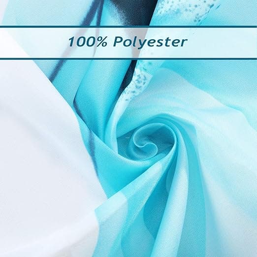 1 stk. blåt blomstret badeforhæng 180 x 180 cm badeforhæng polyester
