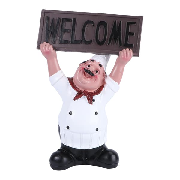 Decorative Resin Board Creative Welcome Ornament Delicate Chef Look Premium Resin Material Lifelike Design
