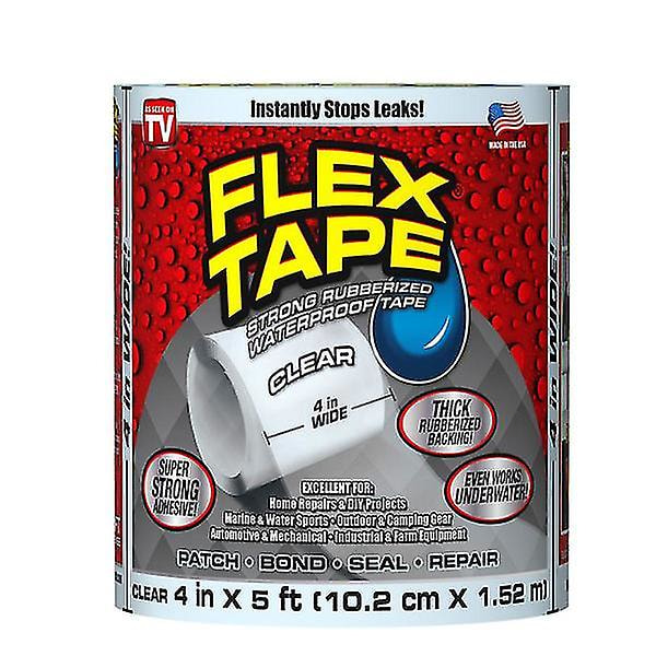 Vedenpitävä teippi / Flex-teippi - Erittäin vahva - 10 cm x 1,5 m - Läpinäkyvä Yalo 12