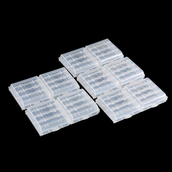 10 stk Multifunksjonell Transparent Hard Plastveske Holder Oppbevaringsboks For AA AAA Batteri