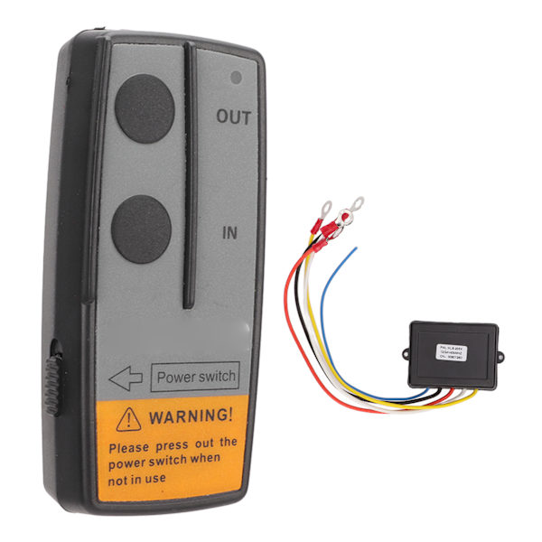 Universal Wireless Winch Remote Control Switch Electric Winch Controller with 434MHZ Receiver for ATV Black