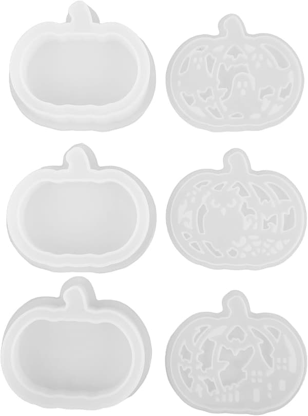 3 Sets Halloween Pumpkin Mold Silicone Molds Pumpkin Shape Epoxy Resin Casting Craft Supplies