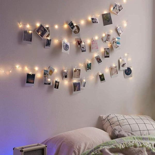 Photo Clip Light String 5m 50 Lights Light String with 20 Transparent Clips for Hanging Photos, Light String with Clips - Perfect Dorm Bedroom