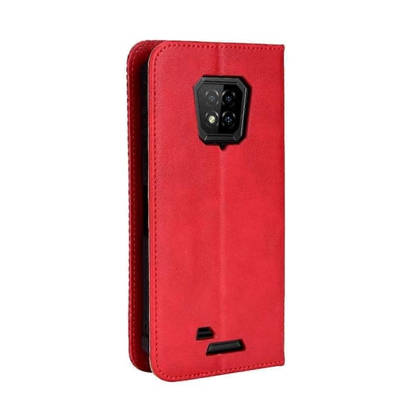 Kompatibelt med Ulefone Armor 8 Magnetiskt Spänne Retro Textur Läder Telefonfodral Red