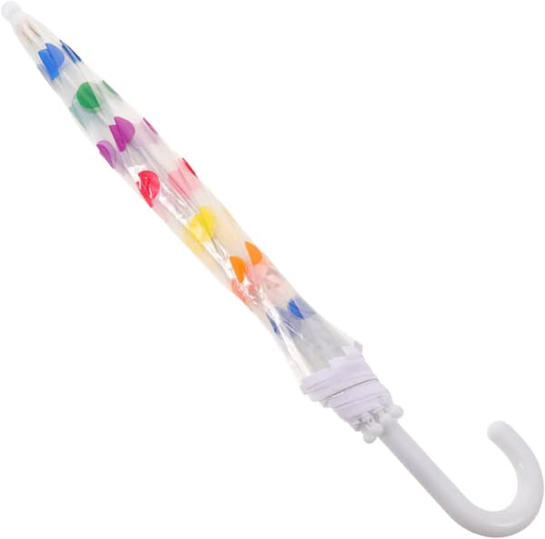 Kupolformat bubbelparaply för barn med färgglada prickar för åldrarna 2-5