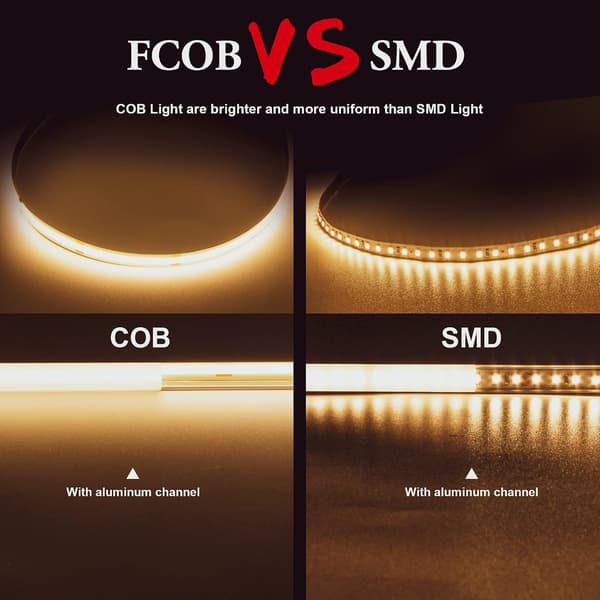 COB LED-strips 6000K, dæmpbare LED-strips, superlyse 5V LED-tape-strips CRI90+, 5M 320 LED, hvidt lys (B 8mm)