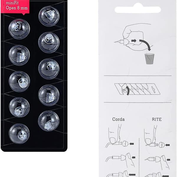 Hörselkupoler för Oticon MiniFit Open Valve-kupoler: 2 förpackningar (8 mm), universalkupoler för Oticon Hearing