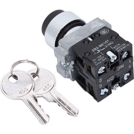 ZB2-BE101/102C Key Switch with Twist Lock and Automatic Reset