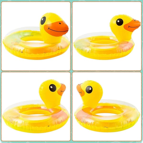 Duck Inflatable Pool Float with Slopes - Yellow Swim Ring for Summer Play, Durable PVC, Child Size, 90cm