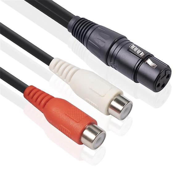 XLR til dobbelt RCA-kabel XLR til RCA Y-splitterkabel 3-bens XLR-hun