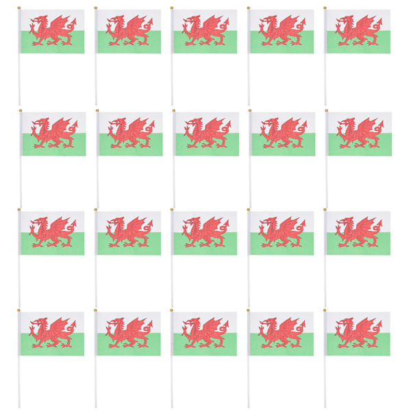 20 st Wales Handviftande Flaggor Wales Nationell Landsflagga Mini Polyester Kontorsbord & Litet Bord