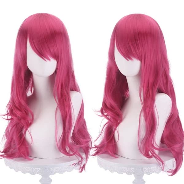 HA~70 cm Lång Lockig Hårförlängning för Kostym och Cosplay (Persikoröd Rosa)