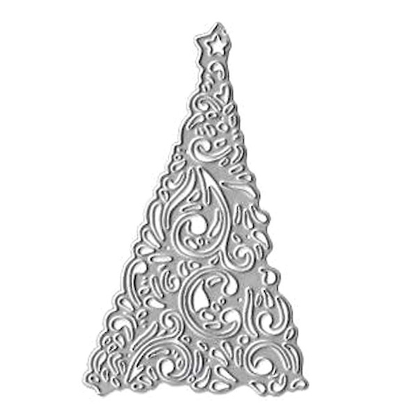 Julgran Metall Skärstencil Mall DIY Scrapbooking Album Papperskort Stencil Die Prägling Ornament