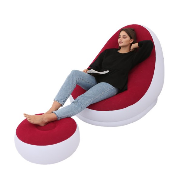 Oppblåsbar Sofa Polyester oppblåsbar camping sofa, sammenleggbare solsenger, luftmadrasser Para Estrenar