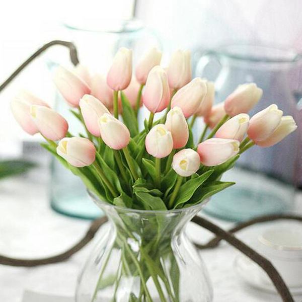 30 stk Real-touch Kunstige Tulipanblomster Hjem Bryllup Fest Dekor
