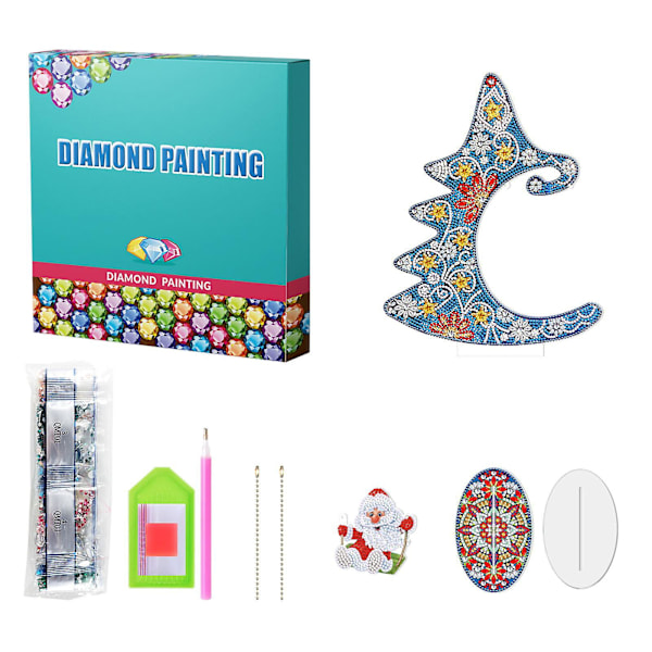 Joulu Diamond Painting DIY Täysi Timantti Yksipuolinen Kaksipuolinen Pisteporaus Kolmiulotteinen Koristeellinen Pöytämaalaukset #1