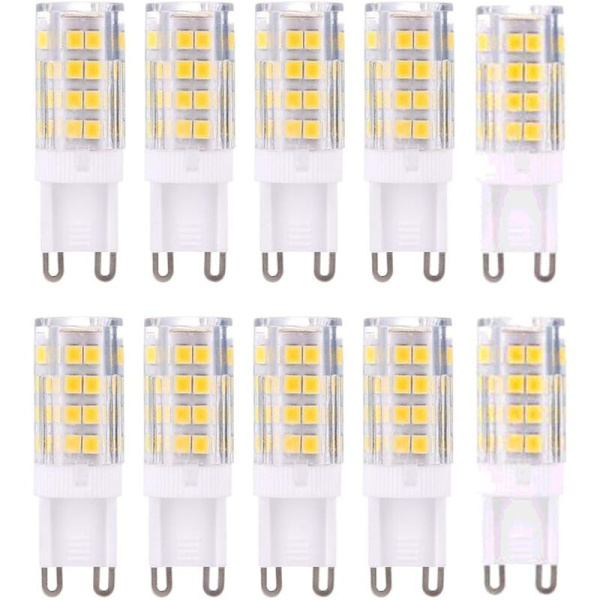 G9 LED-lamput, lämmin valkoinen 3000K 5W valo vastaa 40W halogeenilamppuja 420 lumenia ei himmennettävä, 10 kpl