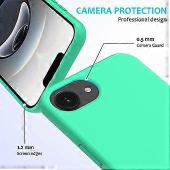 För iPhone 16e Skal Stöttåligt Flytande Silikon Mjukt Foder Baksida Telefonskal - Grön Green