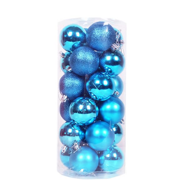 Bleu du lac 3cm 24-pack Assorted Christmas Baubles with Pendant