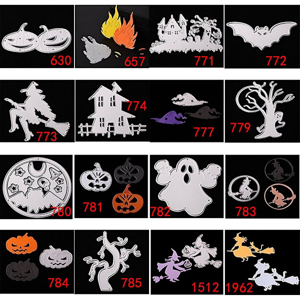 Halloween Græskar Hexe Metal Skæreform Skabelon DIY Scrapbooking Album Papirkort Skabelon Dør Prægning Håndværk Dekoration