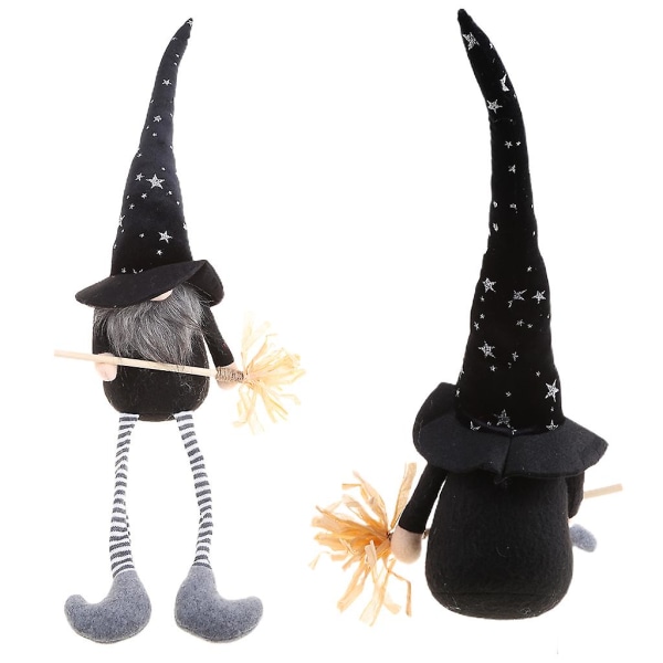 Halloween Hexe Gnome Ornament Håndlavet Tomte Svensk Gnome Nisse Skandinavisk Dørstopper Bordpynt