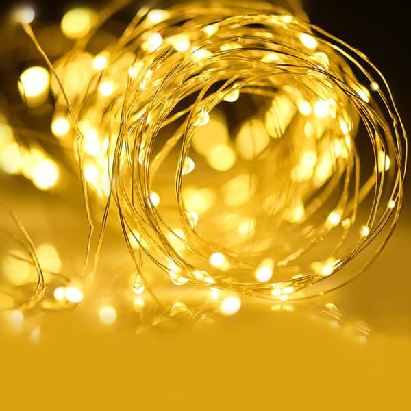 Mini LED-lyskæde, 5 meter 50 lys batteriboks med tre fl