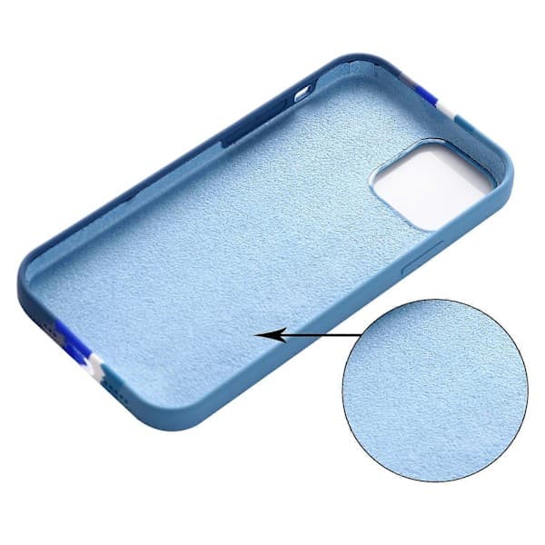 Regnbuefarvet flydende silikonecover til iPhone 14 Pro Max