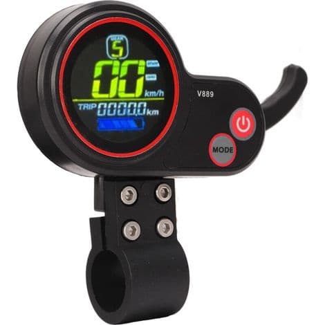 Electric Scooter Dashboard with Thumb Throttle, Screen and USB Port, Compatible with 24V/36V/48V