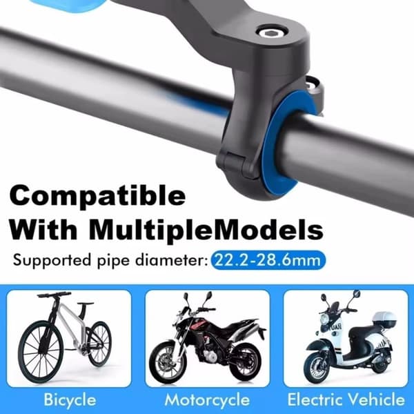 Motorcycle and Bicycle Phone Holder, 360° Adjustable with Secure Locking System (Red) Red Red