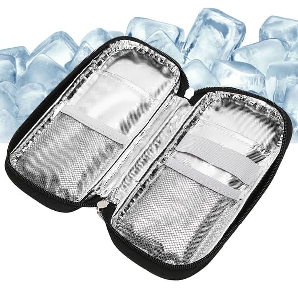 Bærbar Insulin Køletaske Medicintaske til Patientpleje Sort
