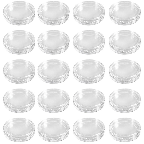 20 st Små Runda Transparenta Plastmyntkapslar Box 40mm