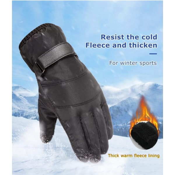 Vinter unisex stil varme berøringsskærmshandsker: Plys fortykket anti-skrid let udendørs dun sportshandsker, en størrelse