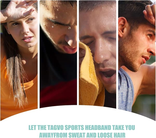 3 sportpandebånd, svedabsorberende pandebånd