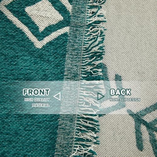 180x130cm Boho Sofabetræk Mørkegrøn Chenille Sofabetræk Form Sofabetræk Hvid Geometrisk Sektions Sofabetræk