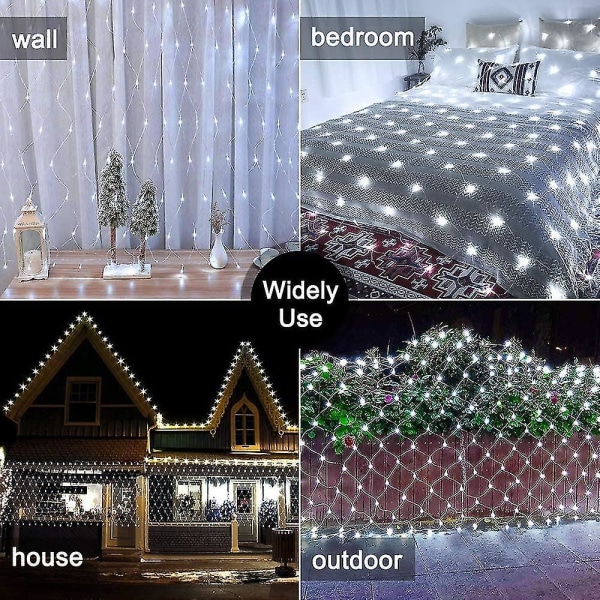 Outdoor Net Lights Mesh , led 3m X 2m Fairy Light Net Lights Verkkovirtalähteet Cool Whtie Net Lights