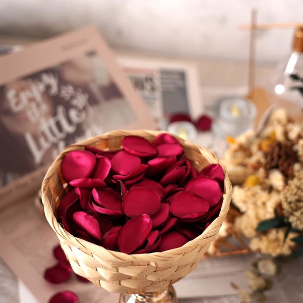 Roseblader for Valentinsdagdekor, Separert Klar til Bruk Myke Silkeblomsterblader for Bryllup Blomstjentekurv, Bord