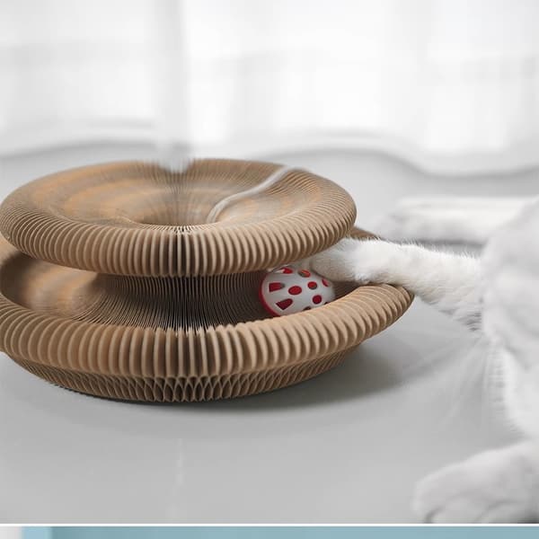 Kattklösbräda (1-pack) med magisk boll och klockleksak – Interaktiv kattleksak