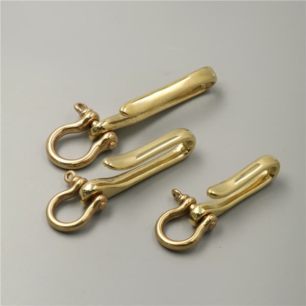 Pure Copper Brass Keychain, U-shaped Hook Horseshoe Buckle