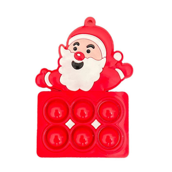 Jultomte Nyckelring med Pusselbubbla, Stressreducerande Mjuk Leksak