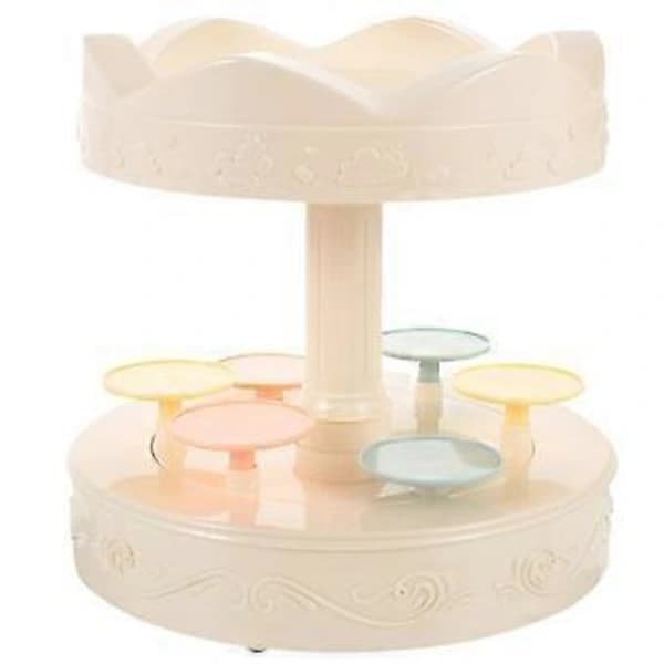 Roterende Karusell Muffins Holder Automatisk Rotasjon Muffinsstativ for Bakerifest