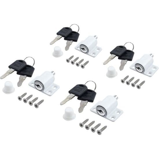 Sliding Door Window Lock - YYV - YYV - White - 4-piece set - Key Lock
