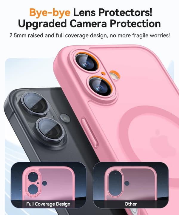 Magnetic Phone Case for iPhone 17 (6.3 inch), Shockproof Protective Cover, Light Pink.