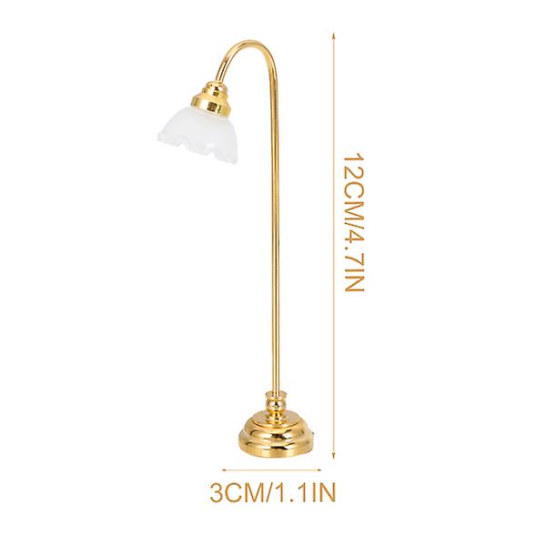 Miniatyr Gulvlampe Liten Gulvlampe Modell Mini Hus Ornament Ingen Ledning Gull 12x3cm Golden 12x3cm