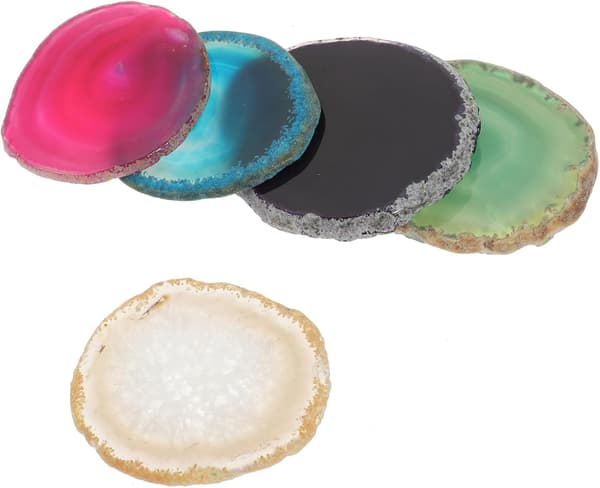 Coasters Kobber 5 stk Naturlige Agat Coasters Kaffe Te Coaster Sæt